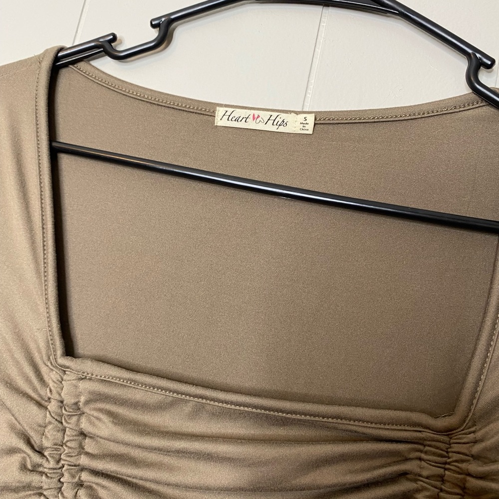 Green Ruched Mini Dress - Picture 5 of 6